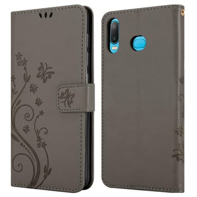 Samsung Galaxy A6s Suojakuori Lompakkokotelo (harmaa)