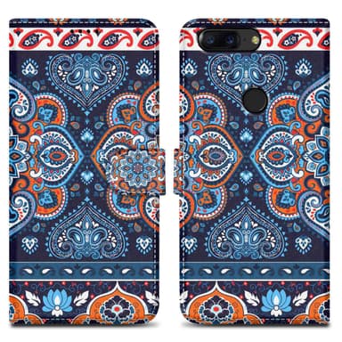 OnePlus 5T Suojakuori Lompakkokotelo (Sininen)