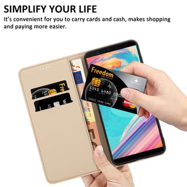 OnePlus 5T Suojakuori Lompakkokotelo (Sininen)