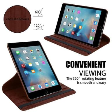 iPad 2 / 3 / 4 Suojakuori Lompakkokotelo (Ruskea)