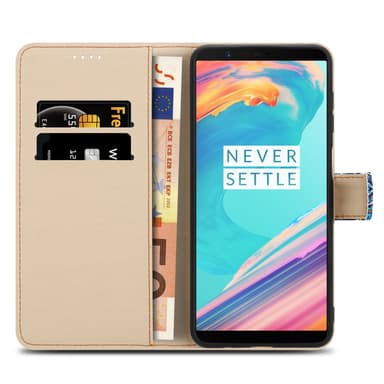 OnePlus 5T Suojakuori Lompakkokotelo (Sininen)