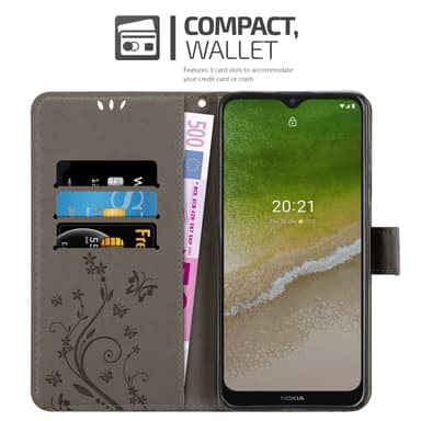 Nokia G50 5G Suojakuori Lompakkokotelo (harmaa)