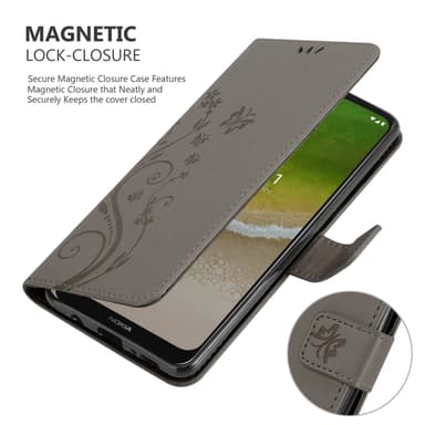 Nokia G50 5G Suojakuori Lompakkokotelo (harmaa)