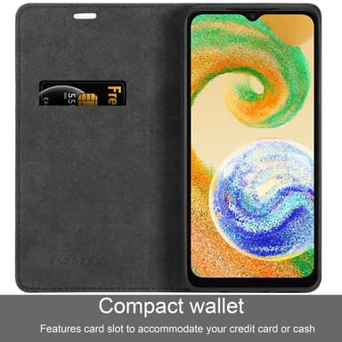 Samsung Galaxy A04s Suojakuori Lompakkokotelo (Musta)