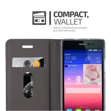 Huawei ASCEND P7 Suojakuori Lompakkokotelo (Sininen)