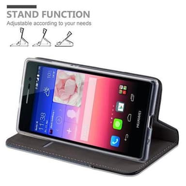 Huawei ASCEND P7 Suojakuori Lompakkokotelo (Sininen)