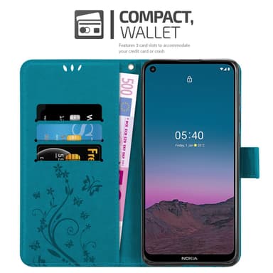 Nokia 5.4 Suojakuori Lompakkokotelo (Sininen)