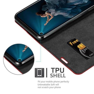 Honor 20 PRO Suojakuori Lompakkokotelo (Punainen)