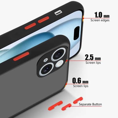 iPhone 15 PLUS Suojakuori Kotelo (Musta)