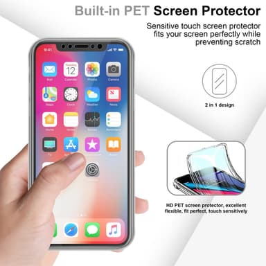 iPhone X / XS Suojakuori Case Cover (Läpinäkyvä)