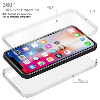 iPhone X / XS Suojakuori Case Cover (Läpinäkyvä)