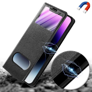 Lompakkokotelo iPhone 12 / 12 PRO Case (Musta)