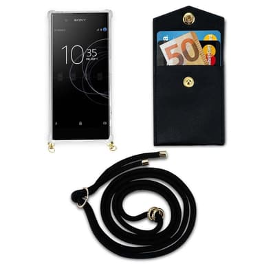Sony Xperia XA1 Suojakuori Kotelo Ketju (Musta)