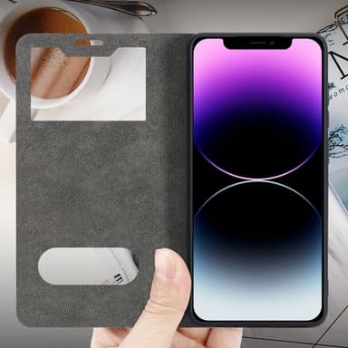 Lompakkokotelo iPhone 12 / 12 PRO Case (Musta)
