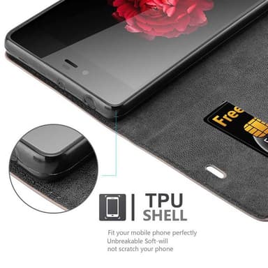 ZTE Nubia Z9 MAX Suojakuori Lompakkokotelo (Ruskea)