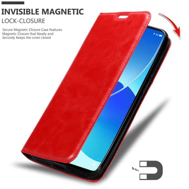 Oppo Reno6 5G Suojakuori Lompakkokotelo (Punainen)