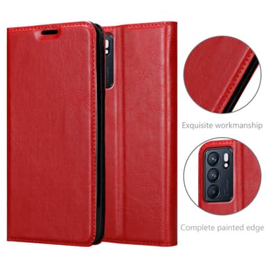 Oppo Reno6 5G Suojakuori Lompakkokotelo (Punainen)