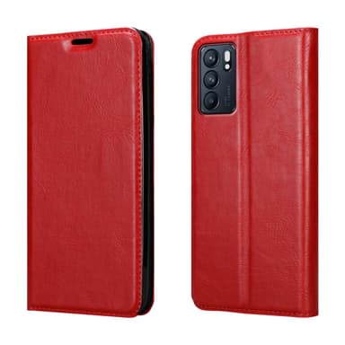 Oppo Reno6 5G Suojakuori Lompakkokotelo (Punainen)