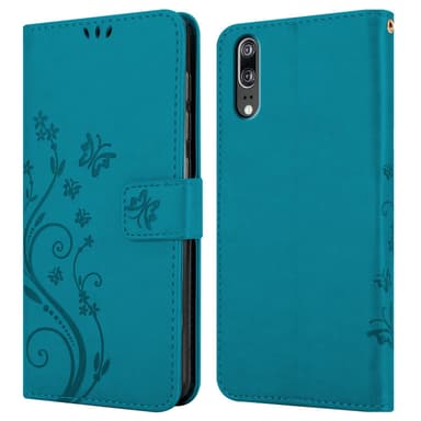 Huawei P20 Suojakuori Lompakkokotelo (Sininen)