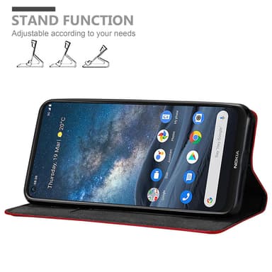Nokia 8.3 Suojakuori Lompakkokotelo (Punainen)