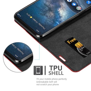 Nokia 8.3 Suojakuori Lompakkokotelo (Punainen)