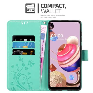 LG K51S Suojakuori Lompakkokotelo (Turkoosi)