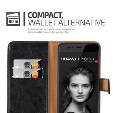 Huawei P10 Suojakuori Lompakkokotelo (Musta)