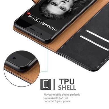 Huawei P10 Suojakuori Lompakkokotelo (Musta)