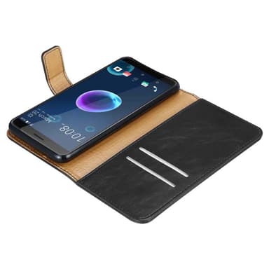 HTC Desire 12 Suojakuori Lompakkokotelo (Musta)