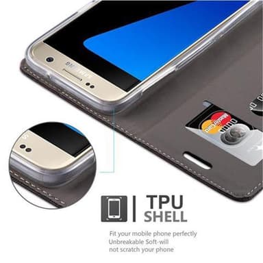 Samsung Galaxy S7 Suojakuori Lompakkokotelo (harmaa)