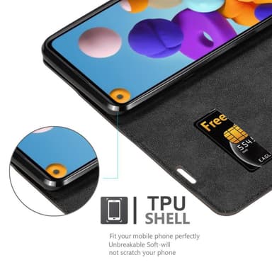 Samsung Galaxy A21 Suojakuori Lompakkokotelo (Ruskea)