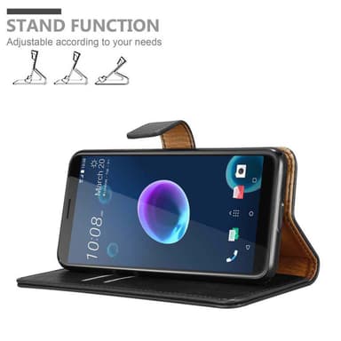 HTC Desire 12 Suojakuori Lompakkokotelo (Musta)