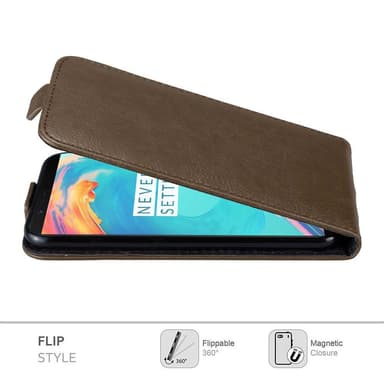 OnePlus 5T Suojakuori Lompakkokotelo (Ruskea)