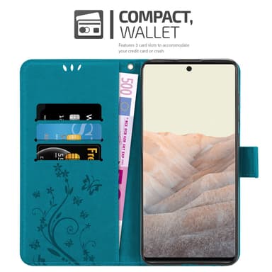 Google PIXEL 6 PRO Suojakuori Lompakkokotelo (Sininen)