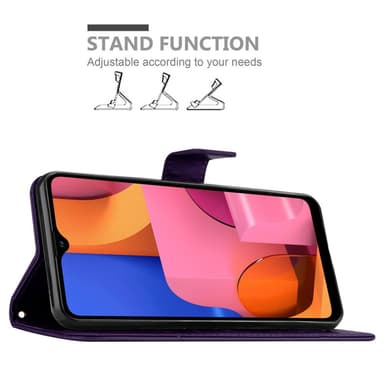 Samsung Galaxy A21 Suojakuori Lompakkokotelo (Violetti)