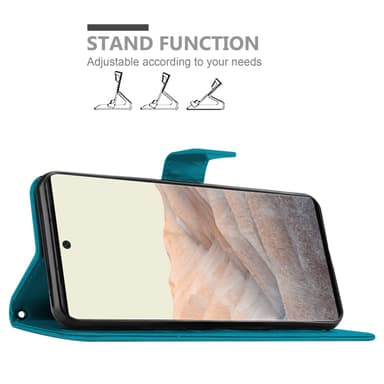 Google PIXEL 6 PRO Suojakuori Lompakkokotelo (Sininen)