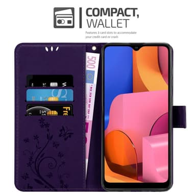 Samsung Galaxy A21 Suojakuori Lompakkokotelo (Violetti)