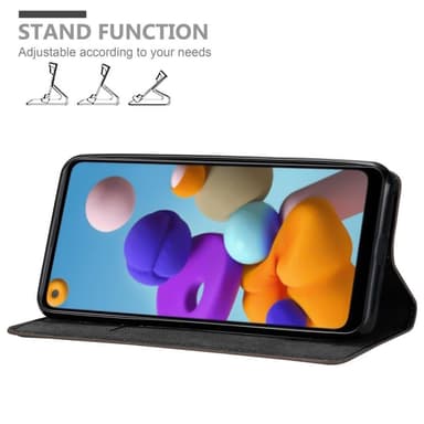 Samsung Galaxy A21 Suojakuori Lompakkokotelo (Ruskea)