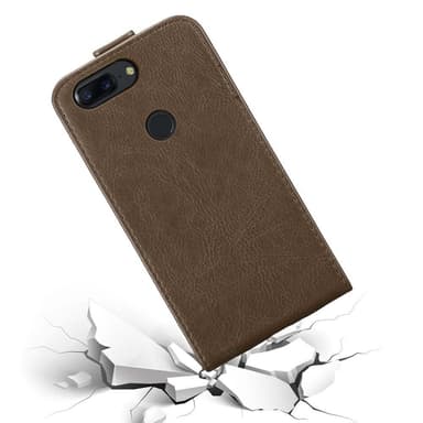 OnePlus 5T Suojakuori Lompakkokotelo (Ruskea)
