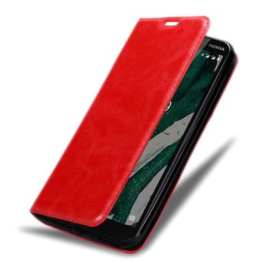 Nokia 1 PLUS Suojakuori Lompakkokotelo (Punainen)