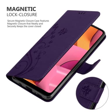 Samsung Galaxy A21 Suojakuori Lompakkokotelo (Violetti)
