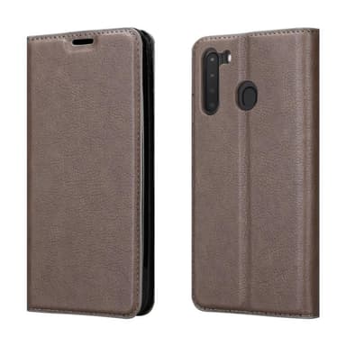 Samsung Galaxy A21 Suojakuori Lompakkokotelo (Ruskea)