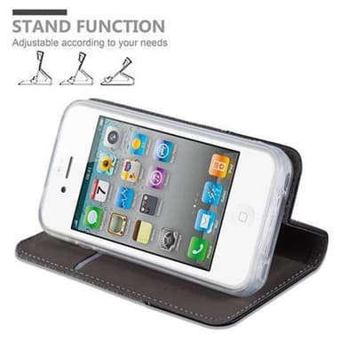 iPhone 4 / 4S Suojakuori Lompakkokotelo (harmaa)