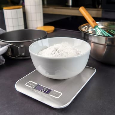 Keittiövaaka elektroninen vaaka 5kg Vedenpitävä (hopea)