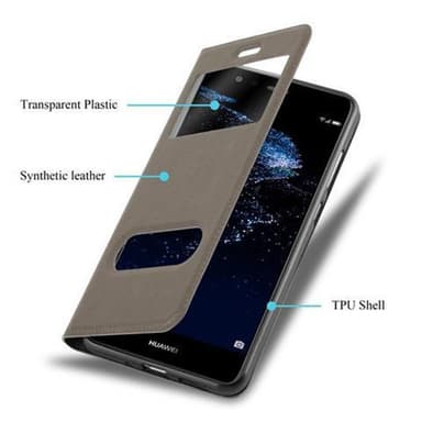 Lompakkokotelo Huawei P10 LITE Case (Ruskea)