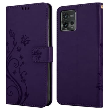Motorola MOTO G72 Suojakuori Lompakkokotelo (Violetti)
