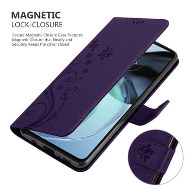 Motorola MOTO G72 Suojakuori Lompakkokotelo (Violetti)