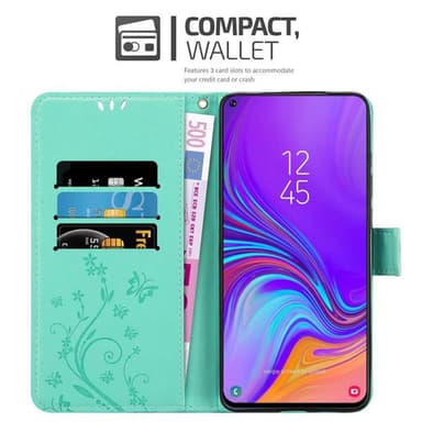 Samsung Galaxy A8s Suojakuori Lompakkokotelo (Turkoosi)