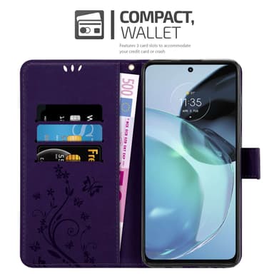 Motorola MOTO G72 Suojakuori Lompakkokotelo (Violetti)