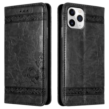 iPhone 11 PRO Suojakuori Lompakkokotelo (Musta)